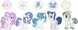 Size: 7089x2780 | Tagged: safe, artist:velveagicsentryyt, derpibooru import, oc, oc:blue stone, oc:chaos, oc:gorgeous gem, oc:lisa, oc:spectrum night, unofficial characters only, dracony, hybrid, pony, unicorn, female, half-siblings, high res, interspecies offspring, male, mare, offspring, parent:fancypants, parent:rarity, parent:soarin', parent:spike, parents:raripants, parents:soarity, parents:sparity, stallion
