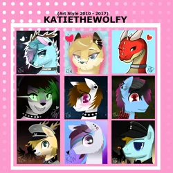 Size: 6000x6000 | Tagged: safe, artist:katiediamondysky, artist:katiethewolfie, derpibooru import, oc, oc:blut.eisen, oc:katiediamondsky, unofficial characters only, deer, dragon, pony, wolf, absurd resolution, commission, date:2010, date:2017, katiethewolfie, katiethewolfy, profile picture