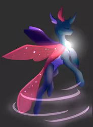 Size: 2353x3200 | Tagged: artist:hazardous-jackdawze, changedling, changeling, derpibooru import, flying, glow, male, pharynx, prince pharynx, safe, solo, to change a changeling