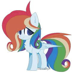 Size: 501x492 | Tagged: safe, artist:electricaldragon, derpibooru import, oc, unofficial characters only, pegasus, pony, base used, female, filly, magical lesbian spawn, offspring, parent:rainbow dash, parent:rarity, parents:raridash, rainbow hair, simple background, solo, transparent background