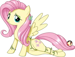 Size: 3500x2646 | Tagged: suggestive, artist:rexpony, derpibooru import, fluttershy, butterfly, pegasus, pony, adorasexy, beautiful, beautisexy, bedroom eyes, cute, eyeshadow, female, flower, flower in hair, looking at you, makeup, mare, sexy, shyabetes, solo, solo female, spread wings, vine, wings