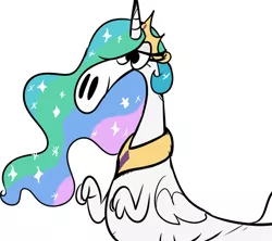 Size: 991x881 | Tagged: artist:gmrqor, crossover, derpibooru import, princess celestia, princess sylvestia, safe, simple background, solo, species swap, sylvia, wander over yonder, white background, zbornak