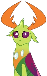 Size: 2481x3978 | Tagged: artist:sketchmcreations, changedling, changeling, changeling king, cute, derpibooru import, floppy ears, frown, king thorax, looking at you, sad, safe, simple background, solo, thorabetes, thorax, to change a changeling, transparent background, vector