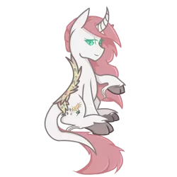 Size: 1000x1000 | Tagged: safe, artist:undergroundcat, derpibooru import, oc, oc:twin lily, unofficial characters only, kirin, female, image, png, simple background, sitting, solo, transparent background