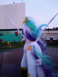 Size: 3120x4160 | Tagged: car, derpibooru import, drive-in theatre, human, irl, irl human, photo, plushie, princess celestia, safe, theater, toy