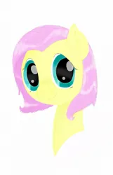 Size: 811x1262 | Tagged: safe, artist:princess-lunestia, derpibooru import, fluttershy, pegasus, pony, alternate hairstyle, bust, female, looking at you, mare, short hair, short mane, simple background, smiling, solo, white background, wide eyes