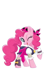 Size: 1128x1600 | Tagged: safe, derpibooru import, pinkie pie, earth pony, pony, my little pony: the movie, bandana, clothes, female, mare, one eye closed, pirate, pirate pinkie pie, simple background, solo, transparent background, wink