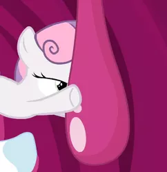 Size: 450x464 | Tagged: artist needed, safe, derpibooru import, edit, screencap, rarity, sweetie belle, pony, for whom the sweetie belle toils, hug, solo, sweetie belle nabbing uvula, teeth, uvula, vore