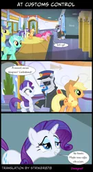 Size: 1000x1855 | Tagged: safe, artist:dwaynef, derpibooru import, editor:str1ker878, screencap, applejack, lyra heartstrings, pinkie pie, rarity, pony, comic, screencap comic