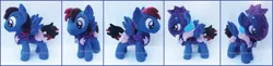 Size: 3026x742 | Tagged: safe, artist:lilmoon, derpibooru import, oc, oc:sky shield, pegasus, pony, eyelashes, irl, male, night guard, photo, plushie, solo, stallion