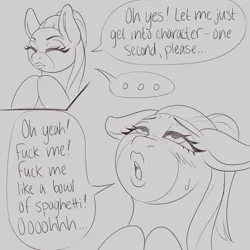 Size: 3000x3000 | Tagged: suggestive, artist:askamberfawn, derpibooru import, oc, oc:queenie, unofficial characters only, earth pony, pony, acting, ahegao, female, mare, open mouth, solo, solo female, vulgar