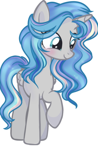 Size: 733x1089 | Tagged: safe, artist:waterz-colrxz, derpibooru import, oc, oc:silvermist, unofficial characters only, alicorn, pony, alicorn oc, female, mare, raised hoof, simple background, smiling, solo, transparent background