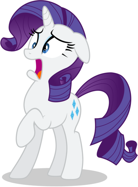 Size: 3080x4150 | Tagged: safe, artist:tomfraggle, derpibooru import, rarity, pony, unicorn, absurd resolution, female, floppy ears, horrified, mare, open mouth, raised hoof, scared, shocked, simple background, solo, transparent background, vector