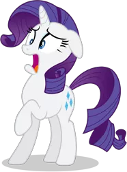 Size: 3080x4150 | Tagged: safe, artist:tomfraggle, derpibooru import, rarity, pony, unicorn, absurd resolution, female, floppy ears, horrified, mare, open mouth, raised hoof, scared, shocked, simple background, solo, transparent background, vector