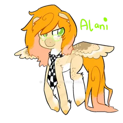 Size: 900x900 | Tagged: safe, artist:mrskar, derpibooru import, oc, oc:alani, unofficial characters only, pegasus, pony, glasses, necktie