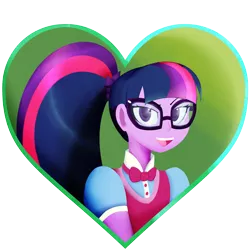 Size: 2000x2000 | Tagged: safe, artist:7los7, derpibooru import, sci-twi, twilight sparkle, equestria girls, clothes, female, glasses, open mouth, smiling, solo