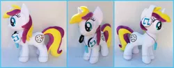 Size: 1899x742 | Tagged: safe, artist:lilmoon, derpibooru import, oc, oc:sprinkles, unofficial characters only, pony, unicorn, female, headphones, irl, mare, photo, plushie, solo