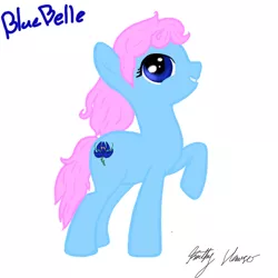 Size: 644x644 | Tagged: alternate cutie mark, artist:kathyhauser, blue belle, derpibooru import, g1, g1 to g4, generation leap, safe, solo