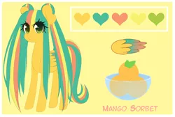 Size: 2703x1816 | Tagged: safe, artist:fluffymaiden, derpibooru import, oc, oc:mango sorbet, unofficial characters only, pegasus, pony, female, mare, reference sheet, solo