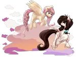 Size: 4000x3000 | Tagged: safe, artist:cindrytuna, derpibooru import, oc, unofficial characters only, pegasus, pony, bow, flying, hair bow, ribbon, simple background, transparent background, unshorn fetlocks