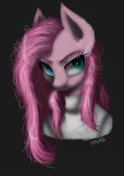 Size: 1199x1702 | Tagged: safe, artist:ltlka55, derpibooru import, pinkie pie, anthro, earth pony, bust, clothes, messy mane, pinkamena diane pie, solo, sweater