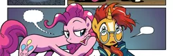 Size: 1988x656 | Tagged: artist:brendahickey, cropped, derpibooru import, edit, idw, pinkie pie, safe, spoiler:comic, spoiler:comiclom5, sunburst, template