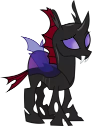 Size: 1276x1730 | Tagged: artist:frownfactory, changeling, derpibooru import, horn, male, pharynx, safe, simple background, solo, svg, .svg available, to change a changeling, transparent background, transparent wings, vector, wings