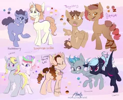 Size: 1024x832 | Tagged: safe, artist:midnightpremiere, derpibooru import, oc, oc:huckleberry, oc:kit, oc:left field, oc:lei lei, oc:samoa, oc:savannah smiles, oc:streamline, oc:tagalong, oc:undertow, unofficial characters only, pony