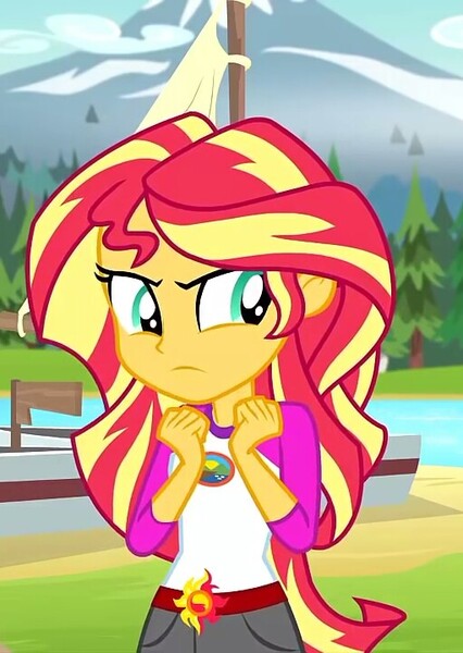 Size: 511x720 | Tagged: safe, derpibooru import, screencap, sunset shimmer, equestria girls, legend of everfree, camp everfree outfits, cropped, solo