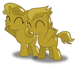 Size: 1692x1430 | Tagged: safe, artist:meandmyideas, derpibooru import, rumble, sweetie belle, pony, colt, eyes closed, female, filly, luster dust, luster dust-ified, male, rumbelle, shipping, simple background, smiling, straight, sweetie gold, transparent background, vector