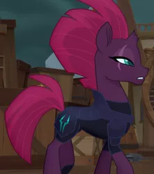 Size: 756x857 | Tagged: safe, derpibooru import, screencap, tempest shadow, pony, unicorn, my little pony: the movie, armor, broken horn, cropped, eye scar, female, horn, mare, scar, solo