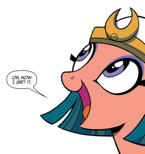 Size: 633x673 | Tagged: safe, artist:brendahickey, derpibooru import, edit, idw, somnambula, pegasus, pony, legends of magic, spoiler:comic, spoiler:comiclom5, background removed, bust, cute, female, looking up, mare, open mouth, simple background, smiling, solo, somnambetes, speech bubble, transparent background