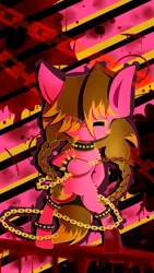 Size: 1861x3309 | Tagged: artist:lixthefork, chains, collar, derpibooru import, oc, oc:lix, safe, solo, spiked collar, spiked wristband, unofficial characters only, wristband