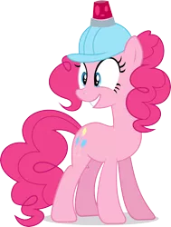 Size: 3045x4026 | Tagged: safe, artist:hornflakes, derpibooru import, pinkie pie, earth pony, pony, mmmystery on the friendship express, .svg available, female, hard hat, high res, mare, simple background, solo, transparent background, vector