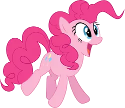 Size: 4398x3810 | Tagged: safe, artist:hornflakes, derpibooru import, pinkie pie, earth pony, pony, a friend in deed, .svg available, cute, diapinkes, female, happy, high res, jumping, mare, open mouth, simple background, smiling, solo, transparent background, vector