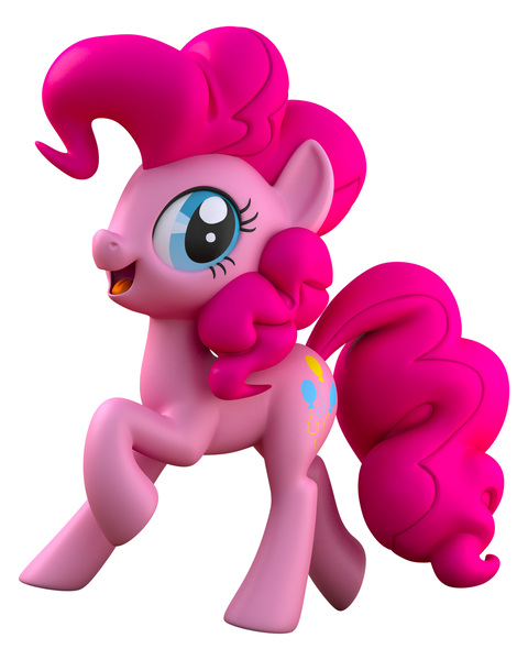 Size: 4000x5000 | Tagged: safe, artist:andrew hickinbottom, derpibooru import, pinkie pie, earth pony, pony, my little pony: the movie, 3d, female, mare, open mouth, raised hoof, simple background, solo, white background