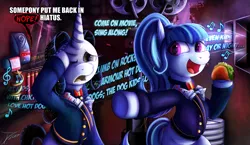 Size: 1250x725 | Tagged: safe, artist:jamescorck, derpibooru import, sonata dusk, oc, oc:movie slate, ponified, pony, unicorn, clothes, cute, demolition man, equestria girls ponified, female, film projector, food, mare, sonatabetes, sonataco, taco