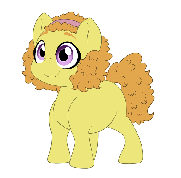 Size: 2804x2753 | Tagged: safe, artist:marukouhai, derpibooru import, oc, oc:ginger gold, unofficial characters only, earth pony, pony, female, filly, high res, offspring, parent:apple bloom, parent:rumble, parents:rumbloom, simple background, solo, white background
