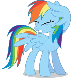 Size: 3720x4070 | Tagged: safe, artist:tomfraggle, derpibooru import, rainbow dash, pegasus, pony, absurd resolution, eyes closed, female, high res, mare, simple background, solo, transparent background, vector, wing hands