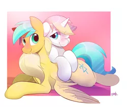 Size: 3769x3198 | Tagged: artist:b-epon, derpibooru import, female, looking at each other, male, oc, oc x oc, oc:zener sparks, safe, shipping, snuggling, straight, tail wrap, unofficial characters only