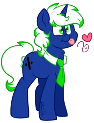 Size: 2181x2845 | Tagged: safe, artist:befishproductions, derpibooru import, oc, unofficial characters only, pony, unicorn, commission, heart, male, necktie, signature, simple background, smiling, solo, stallion, tongue out, transparent background