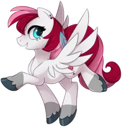 Size: 600x625 | Tagged: safe, artist:kamirah, derpibooru import, oc, oc:rouge swirl, unofficial characters only, pegasus, pony, commission, female, looking at you, mare, simple background, smiling, solo, transparent background