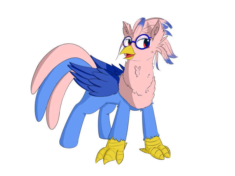 Size: 4000x3000 | Tagged: 2018 community collab, artist:periodicbrony, classical hippogriff, derpibooru community collaboration, derpibooru import, female, glasses, hippogriff, oc, oc:vivian iolani, red eyes, request, safe, simple background, solo, transparent background, unofficial characters only