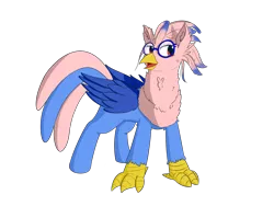 Size: 4000x3000 | Tagged: 2018 community collab, artist:periodicbrony, classical hippogriff, derpibooru community collaboration, derpibooru import, female, glasses, hippogriff, oc, oc:vivian iolani, red eyes, request, safe, simple background, solo, transparent background, unofficial characters only