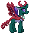 Size: 98x110 | Tagged: animated, artist:botchan-mlp, blinking, changedling, changeling, cute, derpibooru import, desktop ponies, gif, male, pharybetes, pharynx, pixel art, prince pharynx, safe, simple background, solo, spread wings, sprite, standing, to change a changeling, transparent background, wings
