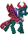 Size: 98x116 | Tagged: animated, artist:botchan-mlp, changedling, changeling, cute, derpibooru import, desktop ponies, gif, male, pharybetes, pharynx, pixel art, prince pharynx, safe, simple background, solo, spread wings, sprite, to change a changeling, transparent background, trotting, walking, wings