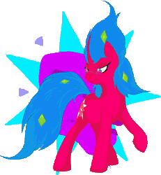 Size: 339x367 | Tagged: safe, artist:overlord pony, derpibooru import, oc, oc:nuclear blossom, unofficial characters only, unicorn, animated, color cycling, colorful, gif, nonbinary, psychedelic, simple background, solo, transparent background