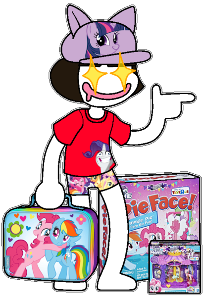 Size: 521x755 | Tagged: applejack, artist:moeclere, bag, binary, brony, brony stereotype, derp, derpibooru import, dragon, faic, fame and misfortune, finger gun, fluttershy, grin, hat, insanity, looking at you, merchandise, my little pony: the movie, oc, oc:the lord, pie face, pinkie pie, playset, princess cadance, rainbow dash, rarisnap, rarity, safe, simple background, smiling, smirk, spike, toy, transparent background, twiface, twilight sparkle, why i'm creating a gown darling