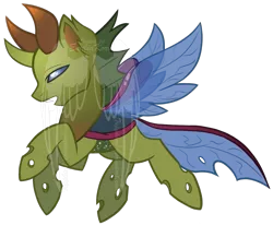 Size: 1175x969 | Tagged: artist:tuppkam1, changedling, changeling, derpibooru import, king thorax, safe, simple background, solo, thorax, transparent background, watermark