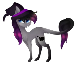 Size: 1024x862 | Tagged: safe, artist:hyshyy, derpibooru import, oc, oc:raven, unofficial characters only, earth pony, pony, female, hat, mare, simple background, solo, transparent background, witch hat